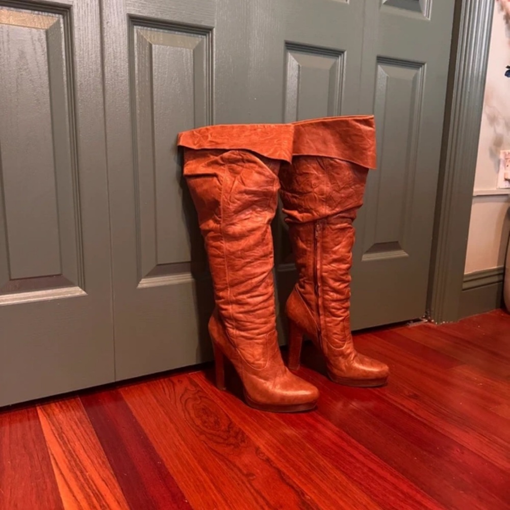 Jessica Simpson Tan Over the Knee Boots